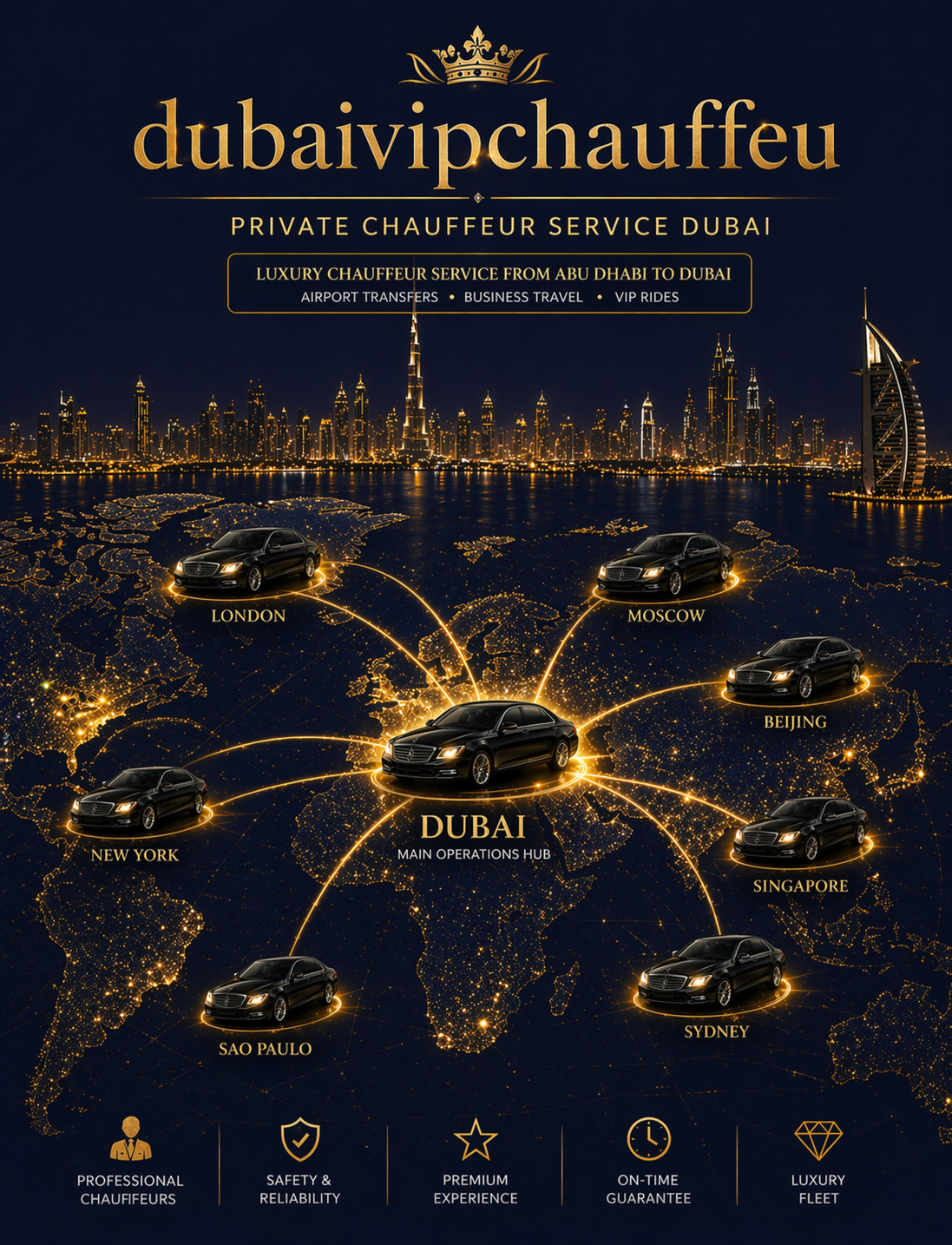 Dubai VIP Chauffeur Service Area Map